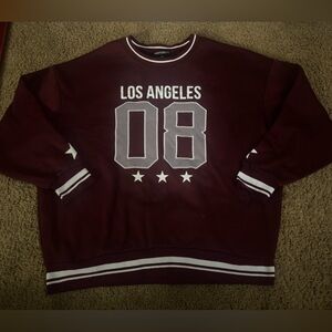 Harper Men's Los Angeles 08 Maroon Sweatshirt with White Trim